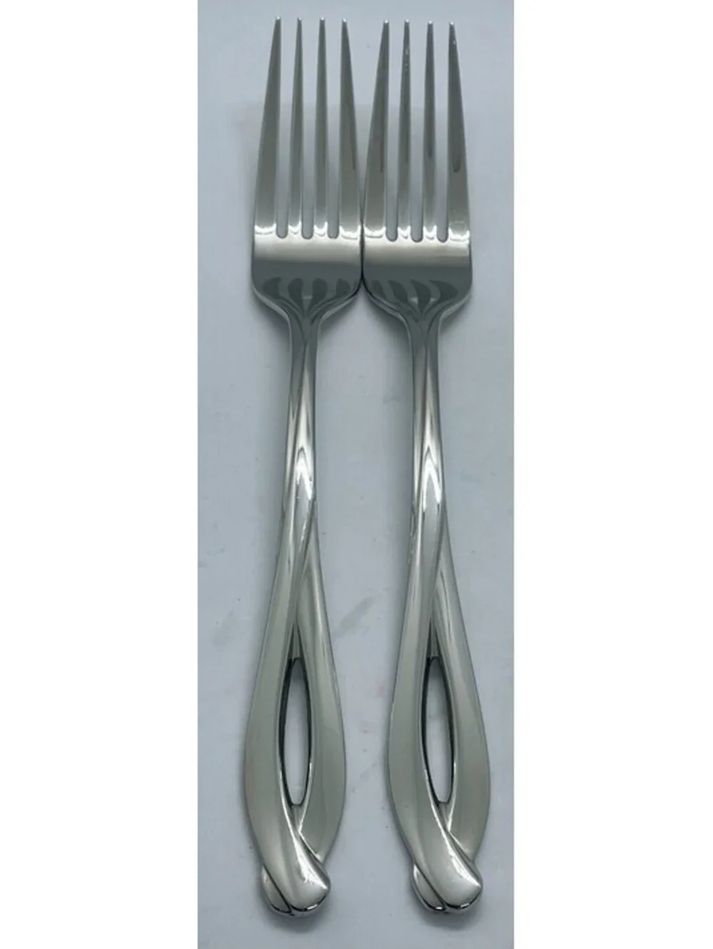 (2) Lenox DEBUT 18/8 Stainless Japan Kirk Stieff Collection Dinner Fork Lot ~8”